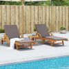 Sun Loungers 2 pcs with Cushions 78.7"x26.8"x32.7" Solid Wood Acacia