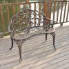 38.5" Cast Aluminum Outdoor Courtyard Decoration Park Leisure Rose Chair XH