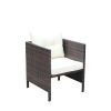 Outdoor patio Furniture sets 4 piece Conversation set wicker Ratten Sectional Sofa With Seat Cushions(Beige Cushion)