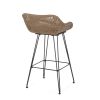 Outdoor 29.25'' Wicker and Iron Barstool with Cushion (Set of 2)