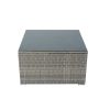 6 Pieces PE Rattan sectional Outdoor Furniture Cushioned Sofa set Grey Wicker, Dark Grey Cushion