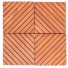 Dashiell 12-Diagonal Slat Eucalyptus Interlocking Deck Tile (Set of 10 Tiles)