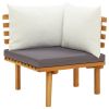 9 Piece Patio Lounge Set with Cushions Solid Acacia Wood