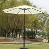 Simple Deluxe 9ft Outdoor Market Table Patio Umbrella with Button Tilt, Crank and 8 Sturdy Ribs for Garden, Beige