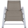 Sun Loungers 2 pcs with Table Aluminum Taupe