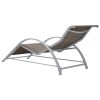 Sun Loungers 2 pcs with Table Aluminum Taupe