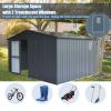 Backyard Storage Shed 11' x 12.5' with Galvanized Steel Frame & Windows, Outdoor Garden Shed Metal Utility Tool Storage Room with Lockable Door for Pa