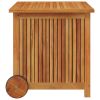 Patio Storage Box with Wheels 23.6"x19.7"x22.8" Solid Wood Acacia