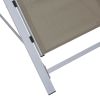 Sun Loungers 2 pcs with Table Aluminum Taupe