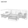 Outdoor;  Patio Furniture Sets;  4 Piece Conversation Set Wicker Ratten Sectional Sofa with Seat Cushions