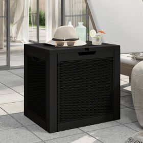 Patio Storage Box Black 21.9"x16.9"x20.9" Polypropylene (Color: Black)