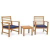 3 Pieces Outdoor Furniture Set with Soft Seat Cushions