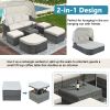 Outdoor Patio Furniture Set Daybed Sunbed with Retractable Canopy Conversation Set Wicker Furniture Sofa Set